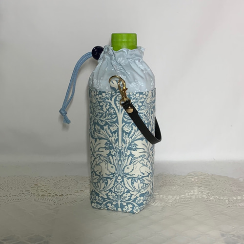 ペットボトルカバー ウィリアムモリス 兄弟ラビット/ブルー ハンドメイド