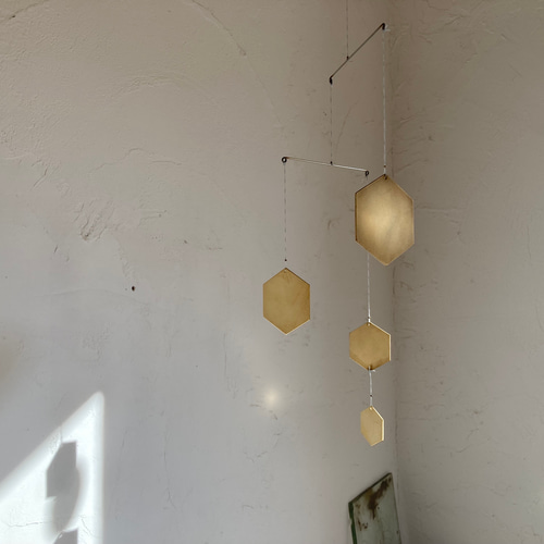 真鍮モビール六角4PI モビール 乃衣絵 通販 12715414｜Creema