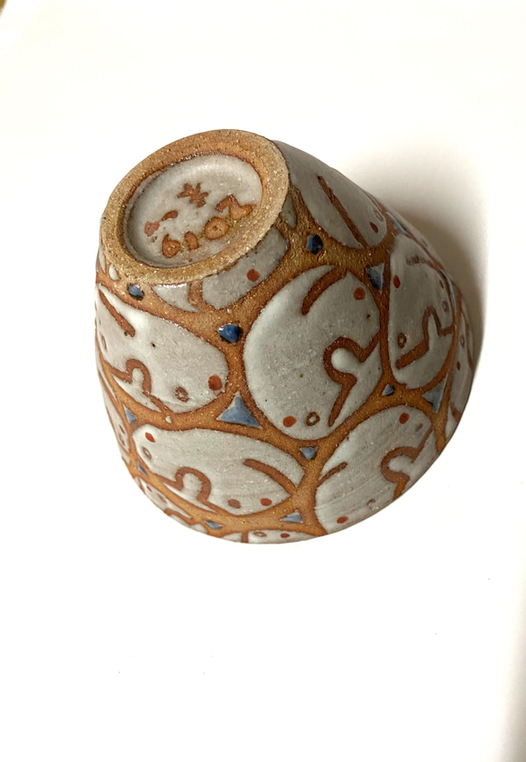 おかしなシリーズ　KAO鉢　アオ　陶器 2枚目の画像