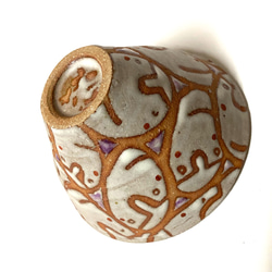 おかしなシリーズ　KAO鉢　ムラサキ　陶器 2枚目の画像