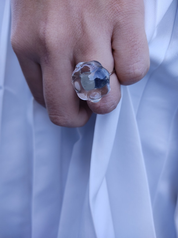 namima. 【Free size】【Glass  ring】 6枚目の画像