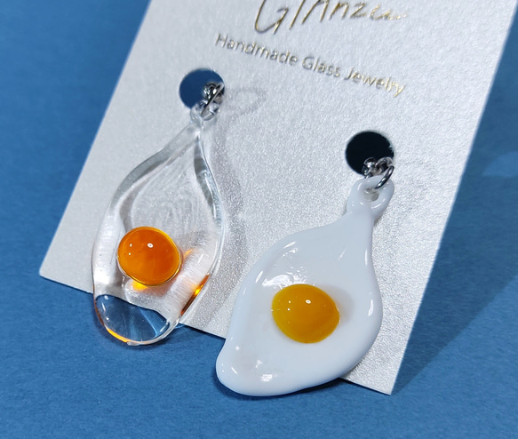 Glass egg【ガラスイヤリング】【ガラスピアス】 4枚目の画像