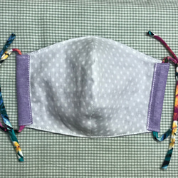 布製立体マスク☆紫×グレー水玉☆大人サイズ 3枚目の画像