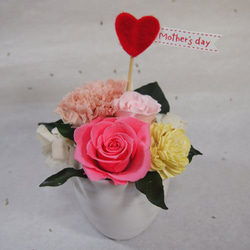 プリザーブドフラワーハートポットアレンジP その他インテリア雑貨 花