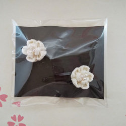 お花のパッチン留め（白）2個セット 6枚目の画像