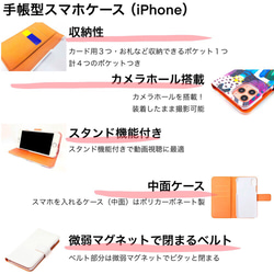 昇鯉（紫）★手帳型スマホケース・iPhone12・Xperia・AQUOS・Galaxy・arrows・和柄・縁起物 4枚目の画像