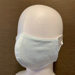 【抗菌・消臭機能が永続的に持続】立体ハンドメイドマスク 大人用 White ゆったり目 7枚目の画像