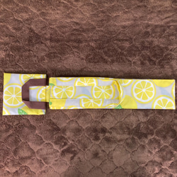 爽やかレモン柄の折りたたみエコバッグ　トートバック型　ナイロン製　お買い物　サブバッグ 7枚目の画像