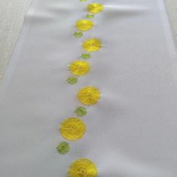刺繍 半衿　おはじき玉　黄色×黄緑 4枚目の画像