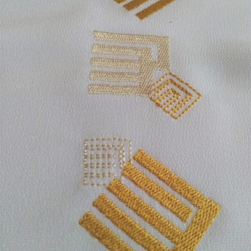 刺繍半衿 源氏香 （ゴールド×ベージュ） アシンメトリー 和装