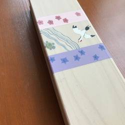 食卓に置ける箸箱(鶴亀)　カトラリーケース　メガネ入れ　小物入れ 2枚目の画像