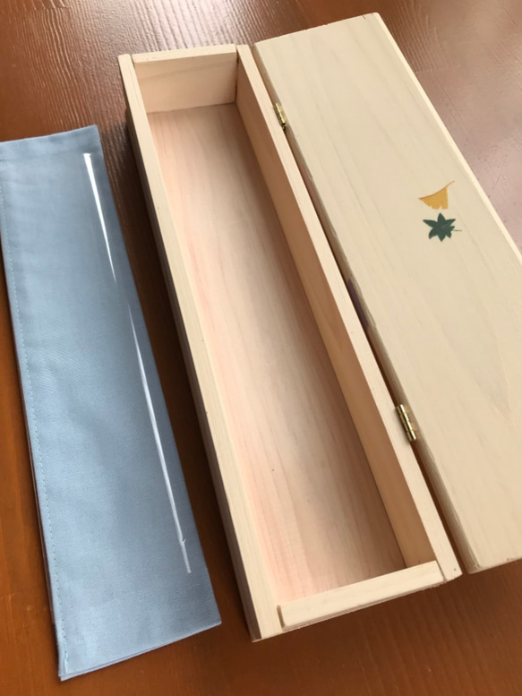 食卓に置ける箸箱(鶴亀)　カトラリーケース　メガネ入れ　小物入れ 4枚目の画像