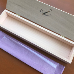 食卓に置ける箸箱(少し小さめの箸箱、遠州椿と結び文)　小物入れ　カトラリーケース 6枚目の画像