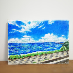 「初夏の海風」　キャンバス原画　絵　F3サイズ　インテリア　Art Mao　 1枚目の画像
