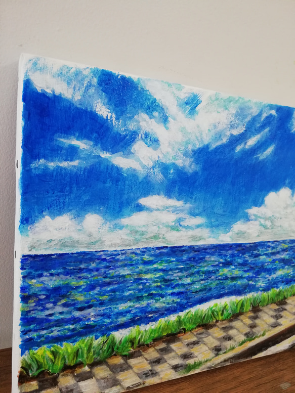 「初夏の海風」　キャンバス原画　絵　F3サイズ　インテリア　Art Mao　 3枚目の画像
