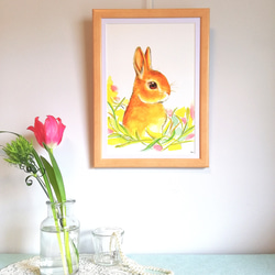 退屈とうさぎの孤独　 限定20部　絵画　版画　リビング　室内　インテリア　部屋 自転車に乗る小さなウサギ - 面白いウサギのイラスト/シンプルな