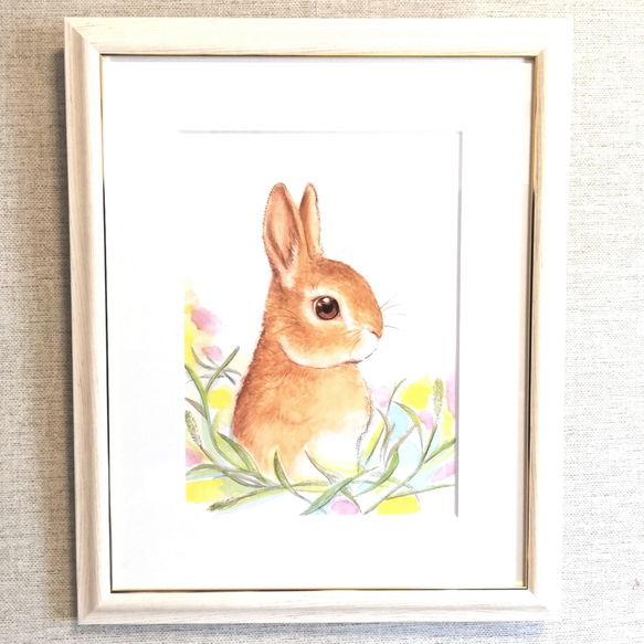 絵画 アートポスター うさぎの横顔 F4サイズ 01 Art_mao その他
