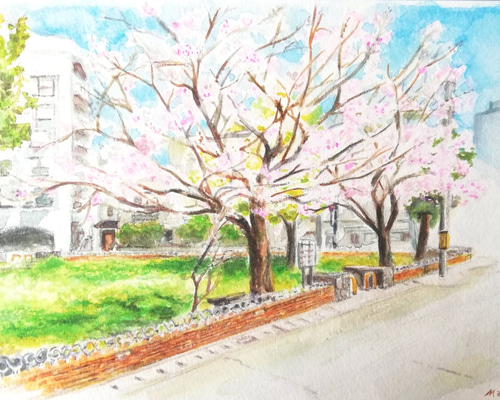 スマホで撮った風景を絵にしよう】水彩で描く水辺の風景（大沼
