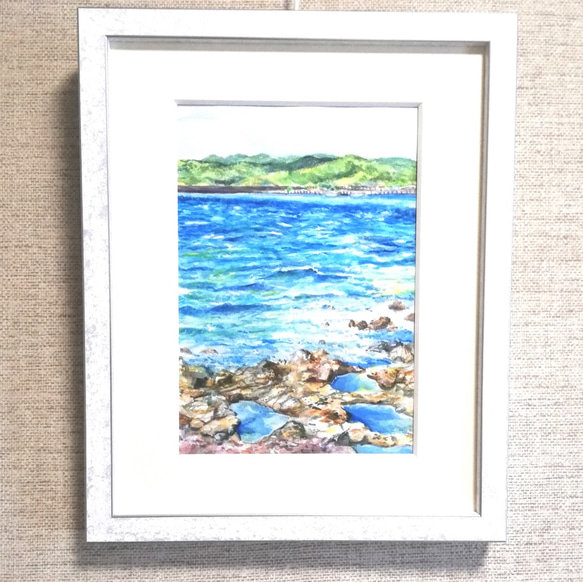 B5サイズ原画『海の青色』 B5サイズ原画『海の青色』 海」 by misa.c｜Artmeter｜暮らしを彩る