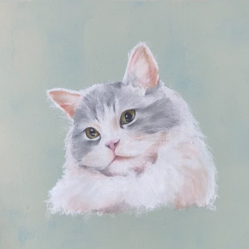 原画販売】ふわふわねこ チョークアート 猫 ペットと暮らす2021