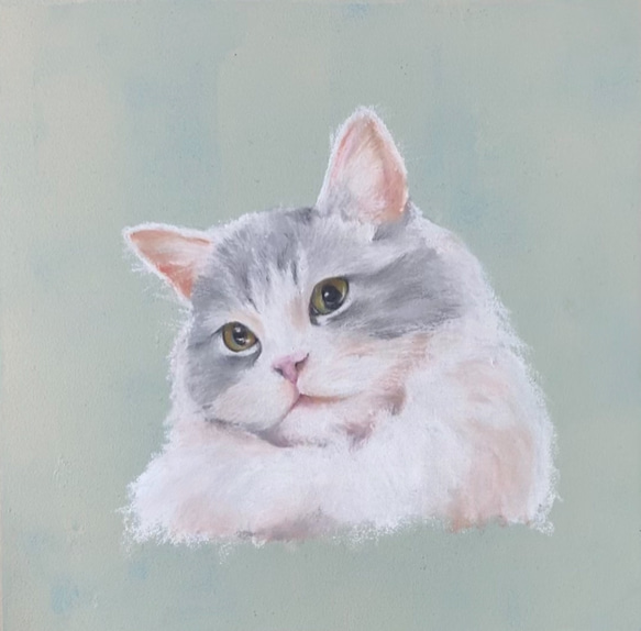原画販売】ふわふわねこ チョークアート 猫 ペットと暮らす2021