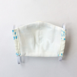 【受注販売】( moo's マスク ) ハンドメイド 立体 布 マスク ドット 柄 大人 サイズ オフホワイト 2枚目の画像