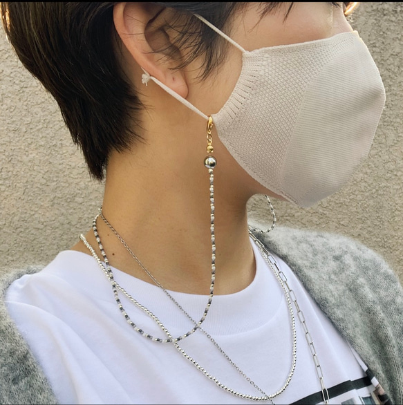 マスクストラップ　マスクチェーン　ハンドメイド　韓国 マスクチェーン マスクストラップ 韓国 ビーズ 流行り ビーズ Lucas