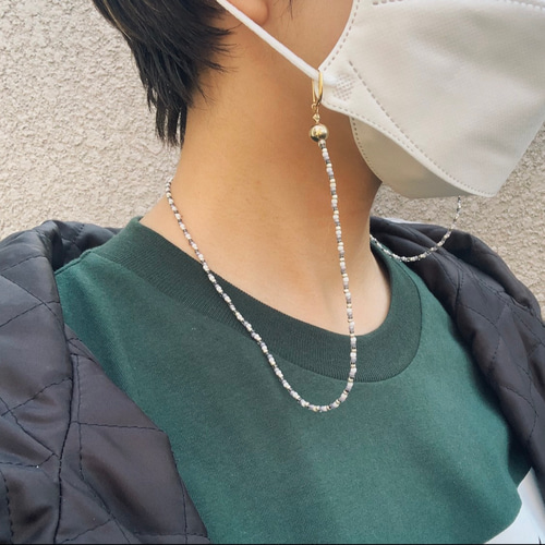 マスクチェーン マスクストラップ 韓国 ビーズ 流行り ビーズ Lucas