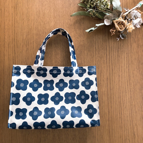 トートバッグ ラミネート生地 【モネットクッカ】北欧柄 お弁当も  