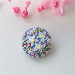 刺繍ヘアゴム 1枚目の画像