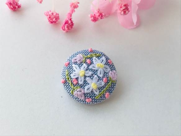 刺繍ヘアゴム 1枚目の画像