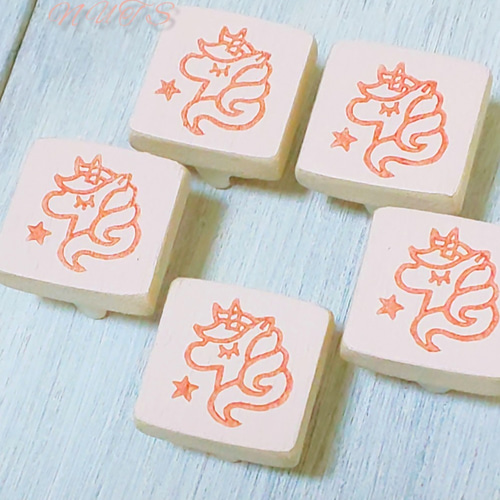 ユニコーン スタンプ 消しゴムはんこ × ユニコーンのミニ消しゴムはんこ（持ち手つき） はんこ