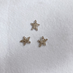 ミニワッペン3種類9枚セット キラキラ　星　まるさんかく アップリケ  星 ゴールド 4枚目の画像
