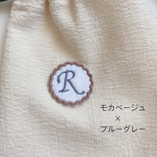 ✳︎2枚セット なみなみ縁ミニお名前ワッペンサイズアップ