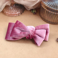 Dreamy 雙層藕紫蝴蝶大彈簧夾 質感絲絨天鵝絨髮夾 手作髮飾 手工飾品 第2張的照片
