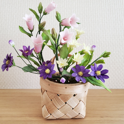 クレイフラワー✨ロココ調薔薇❁染め花布花❁クレイフラワー❁ハンドメイド クレイフラワー✨ロココ調薔薇❁染め花布花❁クレイフラワー