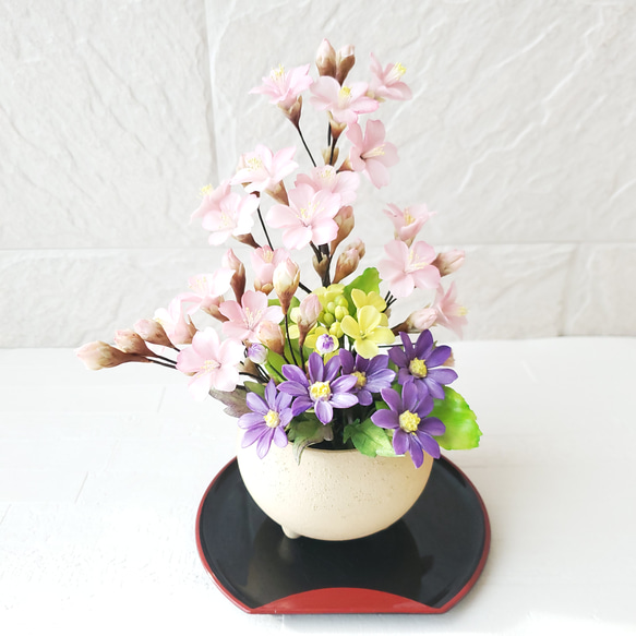 アーティフィシャルフラワー/ハンドメイド完成品/鉢桜 【公式通販】