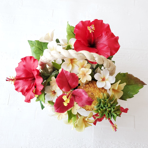 パンフラワー/クレイフラワー 南国の花籠 アートフラワー BON AMI 通販