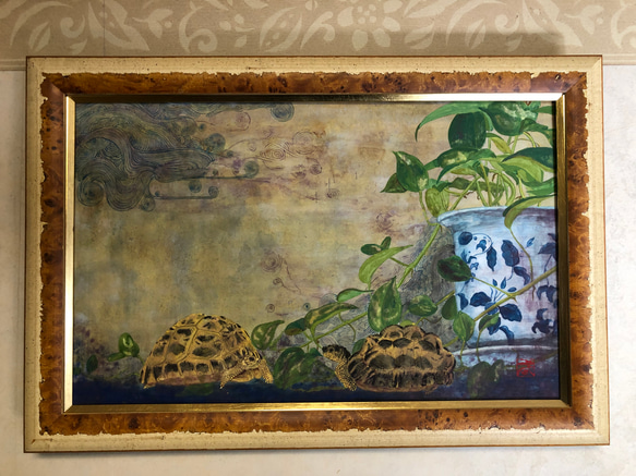 日本画「クモノスリクガメ」 絵画 FLYING ARMS 通販 8824806｜Creema