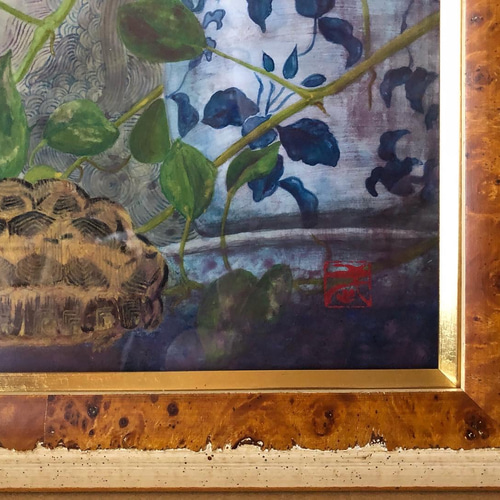 日本画「クモノスリクガメ」 絵画 FLYING ARMS 通販 8824806｜Creema