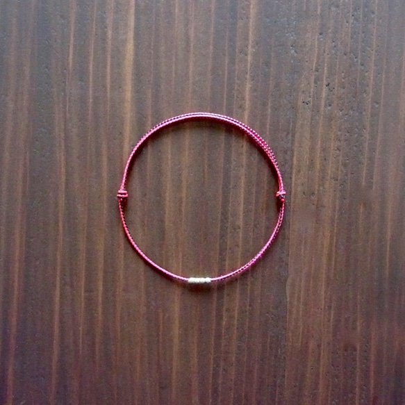 Bracelet【ピンク×ブラウン】【K14GF】【ワックスコード】 1枚目の画像