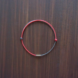 Bracelet【レッド×グレー】【K14GF】【ワックスコード】 2枚目の画像