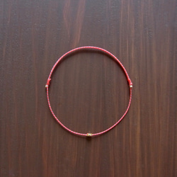 腳鍊[平環] [多紅色] [K14GF] [蠟繩] 第2張的照片