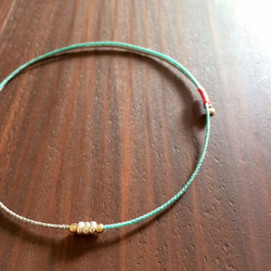 Anklet【シルバー】【ワックスコード】【K14GF】【ニンガチカジマヤー】 2枚目の画像