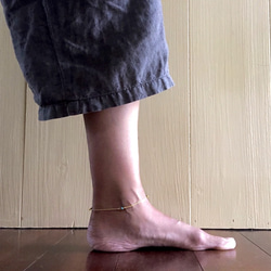 Anklet【ターコイズ】【ビタミンイエロー】【K14GFリング】【ワックスコード】 2枚目の画像