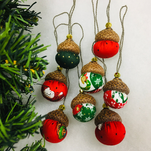 どんぐりのクリスマスオーナメント8個セット その他インテリア