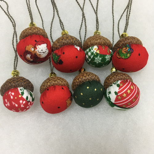 どんぐりのクリスマスオーナメント8個セット その他インテリア
