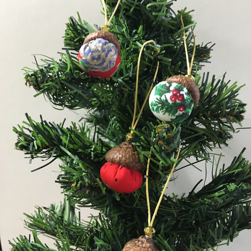 どんぐりのクリスマスオーナメント16個セット その他インテリア雑貨