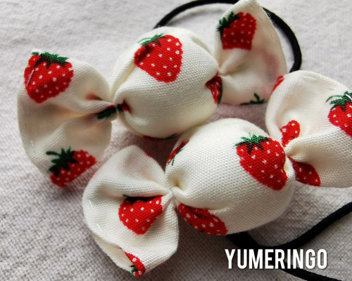 ヘアゴム 2個セット いちご 苺 ストロベリー キャンドゥ ヘアゴム 2個