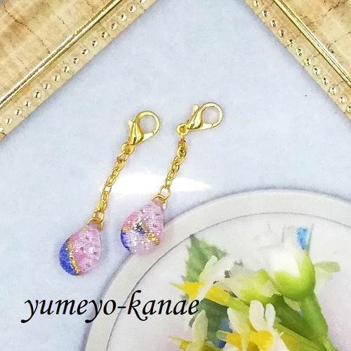 マスクチャーム レジン リボン2個セットハンドメイド チャーム